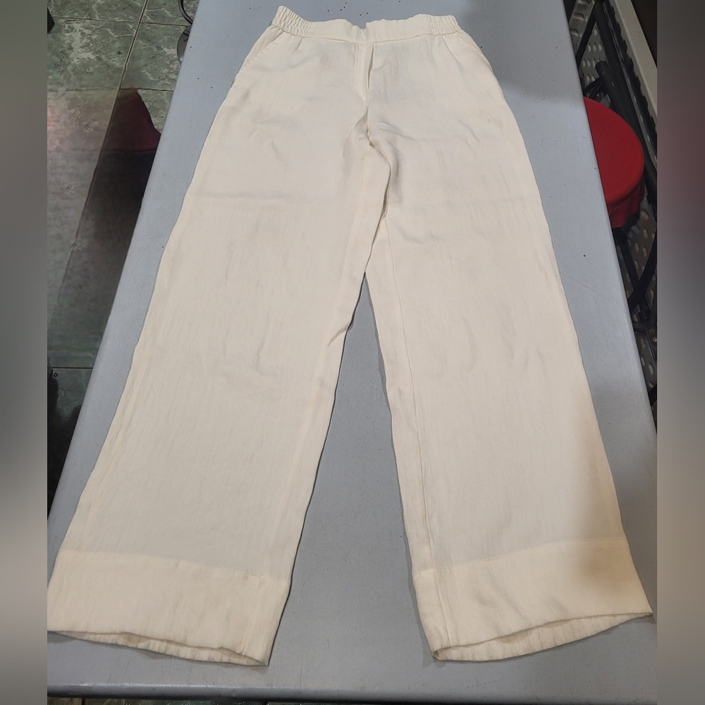 Zara Cream Elastic Waist Trousers